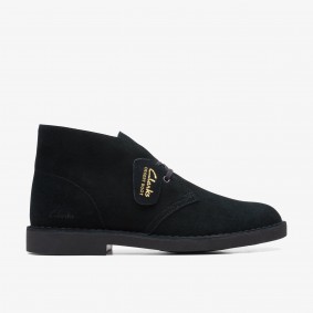 Clarks Outlet Desert Boot Evo Black Suede Beeswax Leather 261667797100