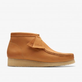 Clarks Outlet Wallabee Boot Mid Tan Leather Beeswax 261766277060