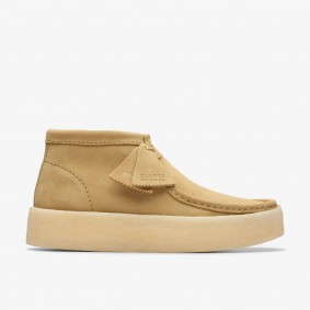 Clarks Outlet Wallabee Cup Boot Maple Suede Black Leather 261733167065