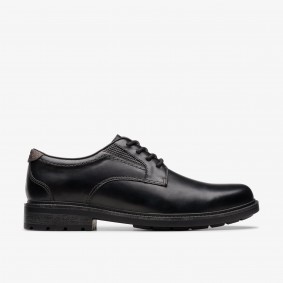 Clarks Outlet Un Shire Low Black Leather Beeswax Leather 261746528105