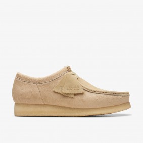 Clarks Outlet Wallabee Maple Hair On Pale Khaki Suede 261736357085