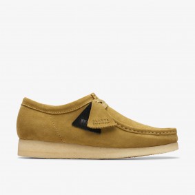Clarks Outlet Wallabee Mid Green Suede Pale Khaki Suede 261736407095