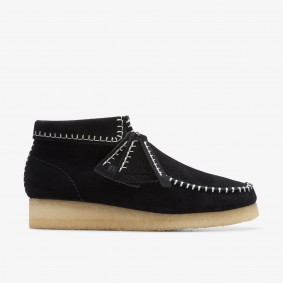 Clarks Outlet Walla Boot Stitch Black Suede Ginger Suede 261732254035
