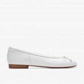 Clarks Outlet FAWNA LILY White Leather Black Leather 261763785060