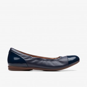 Clarks Outlet Rena Jazz Navy Leather Black Leather 261705944070