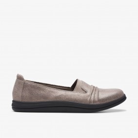 Clarks Outlet Breeze Sol Taupe Metallic Navy 261752645065