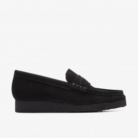 Clarks Outlet Wallabee Loafer Black Suede Cow Print HairOn 261735094075