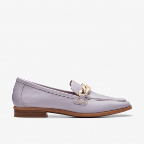 Clarks Outlet Sarafyna Iris Lilac Leather White Leather 261773644095