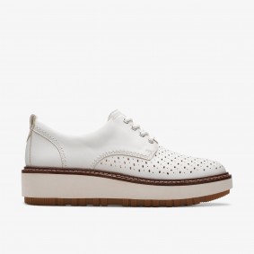 Clarks Outlet Orianna Move Off White Leather Stone Nubuck 261763134025