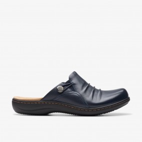 Clarks Outlet Laurieann Bay Navy Leather Black Leather 261743145035