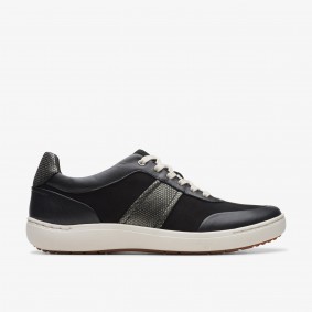 Clarks Outlet Nalle Fern Black Combination Navy Combination 261743754065