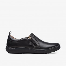 Clarks Outlet Nalle Lilac Black Leather Navy Nubuck 261725314080