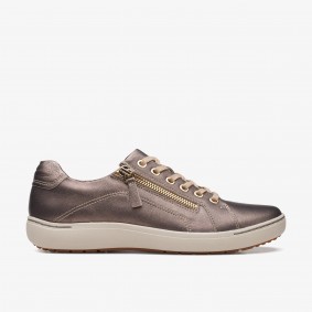 Clarks Outlet Nalle Lace Bronze Metallic White Leather 261685375045