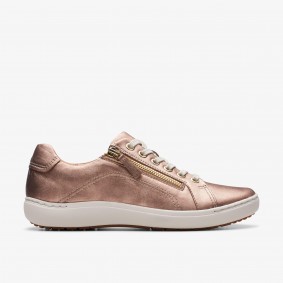 Clarks Outlet Nalle Lace Rose Gold Leather White Leather 261773594045